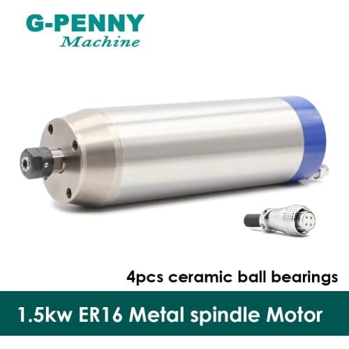 High Quality! 1.5kw ER16 Metal Spindle Water Cooled spindle Motor 400Hz Pole=2 Used for Metal,iron,stainless steel water cooling