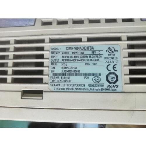CIMR-VB4A0031FBA 15KW/11KW INVERTER , used one , 90% appearance new , test goods , free shipping