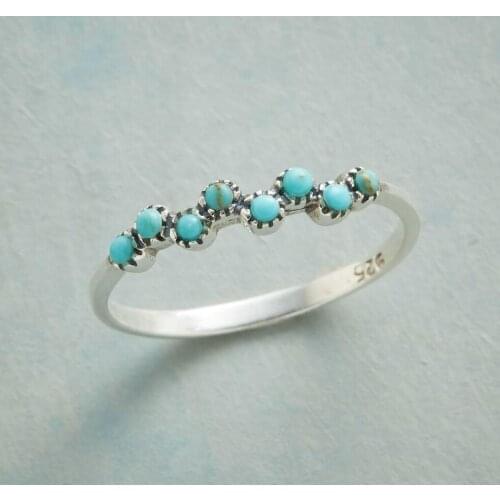 Dainty Silver Tiny Reconstituted Turquoise Bubbles Cavort Ring Mermaid Kisses Rings Jewelry Bridemaids Gifts