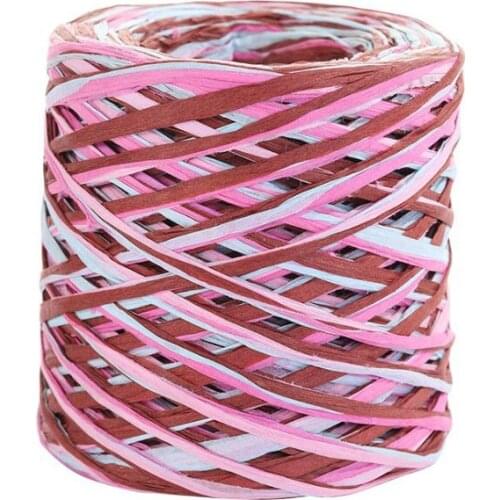 200m Environmentally Friendly Hand-knitted Lafite Raffia Straw Paper Yarn Baking Packaging Belt Rope Crocheting Summer Hat Bags
