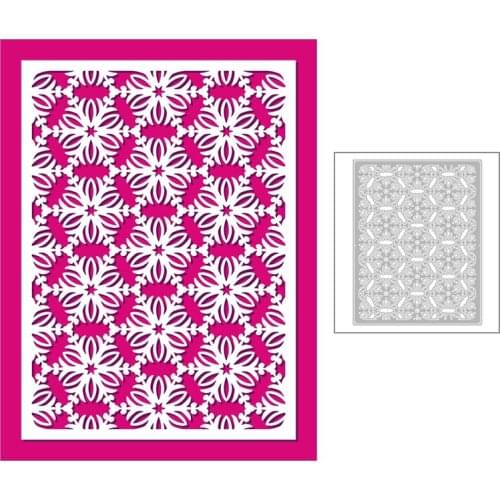 2020 New Christmas Metal Cutting Dies Rectangle Background Snowflake Die Cut Scrapbooking For Craft Card Paper Making no Stamps