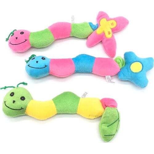 Cute Caterpillar Butterfly Cartoon Training Puppy Animals Toys For Small Dogs Chew Rope Cat Squeaky Sound Molar Plush Dog Toy