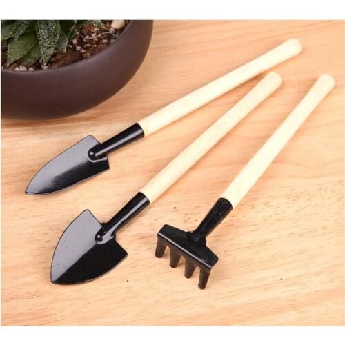 Mini Spade Shovel Harrow Flowerpot Tools Potted Plants Maintenance Suit With Wooden Handle Plant Soil Shovels Gardening Tools