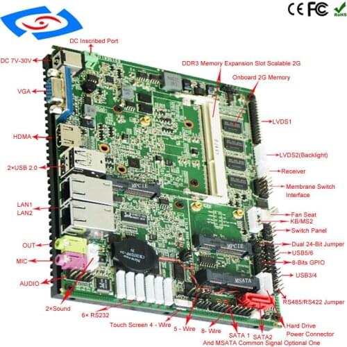 New Customize Intel N2800 NM10 Chipset 6xCOM Ports Industrial Motherboard Mini ITX Mainboard With Touch Function