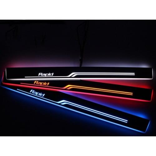 Welcome Pedal Lights For Skoda Rapid 2015 2016-2018 Pedal car Door Sill Pathway lamps led thresholds scuff plates Avante md auto