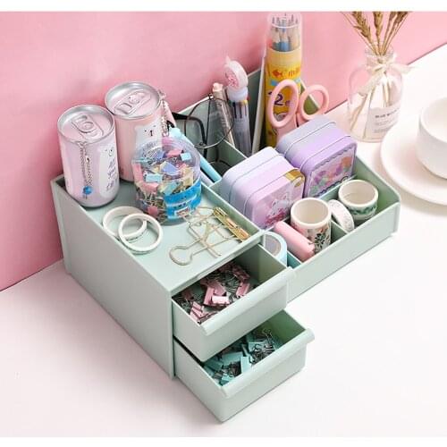 Simple Drawer Multifunctional Desktop Organizer Pen Holder Skin Care Product Dressing Box Student Desktop Storage Organizer