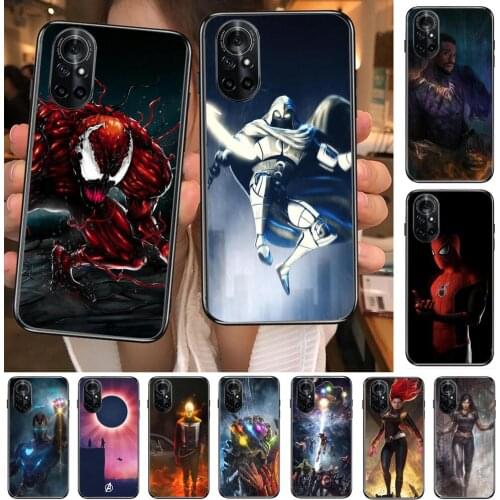 Venom Black Panther Marc Spector Clear Phone Case For Huawei Honor 20 10 9 8A 7 5T X Pro Lite 5G Black Etui Coque Hoesjes Comi