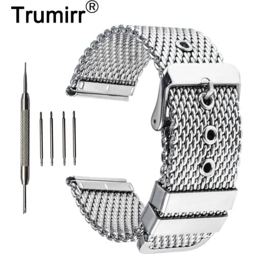 20mm 22mm 24mm Milanese Watch Band for Hamilton Stainless Steel Watchband Replacement Strap Wrist Belt Bracelet Black Silver