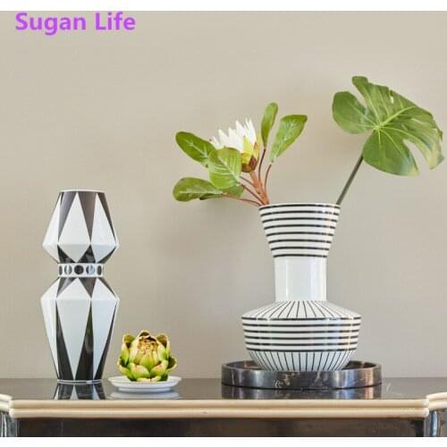 Sugan Life Nordic simple modern vase decoration creative living room study decoration cabinet ceramic vase flower teapot vase