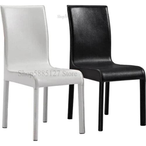 Special Fashion Modern Minimalist Leather Dining Chair Hotel Restaurant Dining Table And Chair Office Home Black And White Stool