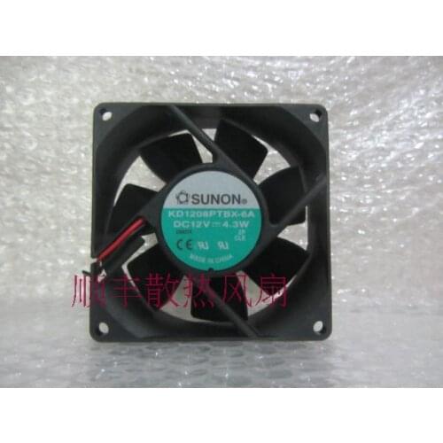 SUNON KD1208PTBX-6A DC 12V 4.3W 80x80x25mm 2-Wire Server Cooling Fan