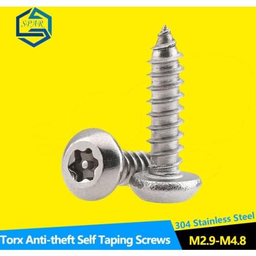 Tamper Proof Security Button Head Screws Round Pan Head Self Tapping Screw Torx Anti-theft Security Screw 304 Stainless Steel