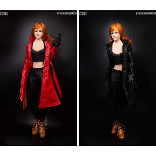 In Stock 1/6 Scale TYM101 2 Colors Sexy Womens Long Leather Jacket Can Be Suitable For 12" Big Breasts Soldier Body Accessories