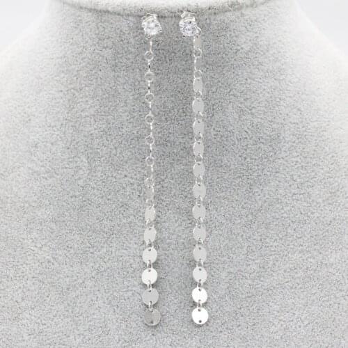 Women Earrings 925 Sterling Silver Circle Stackable Long Earrings Romantic Jewelry for Women Wedding Valentines Day Gift