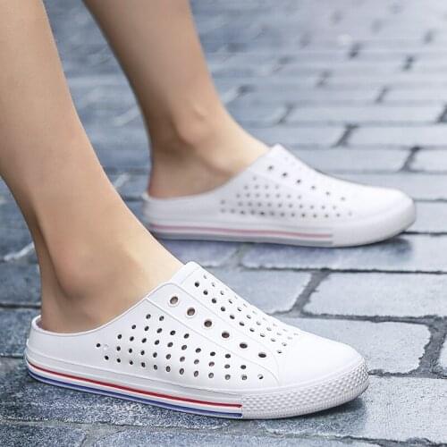 Women Flats Summer Casual Couple Breathable Antiskid Light Slippers Beach Hole slippers summe outdoor #w30