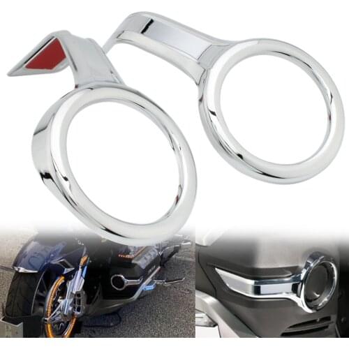 Gold Wing Chrome ABS Motorcycle Fog Light Bezel Trim Rings Decorative Cover 2Pcs For Honda Goldwing GL1800 F6B 2018 2019 2020