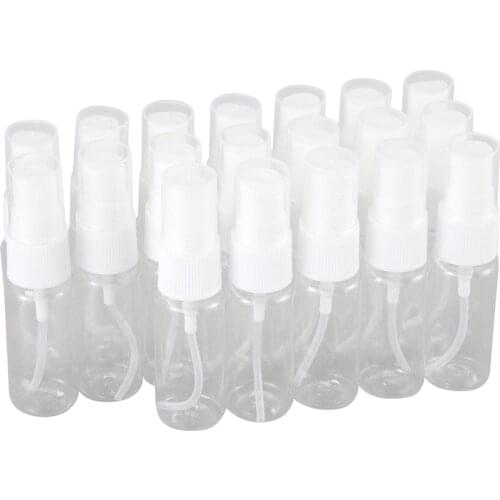 20pcs 20ml Portable small Transparent Plastic Empty Spray Bottle Refillable Bottles