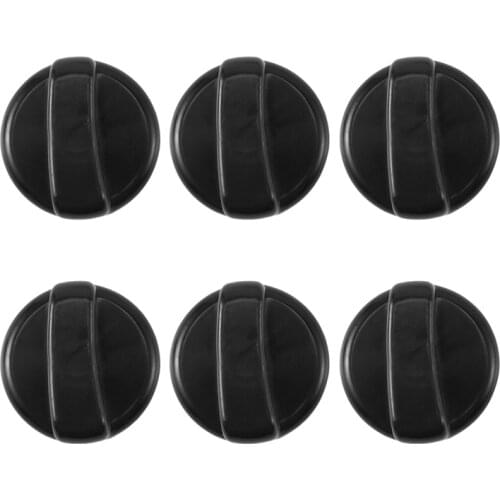 6 PCS Kitchen Black Plastic Gas Stove Cooker Control Knobs
