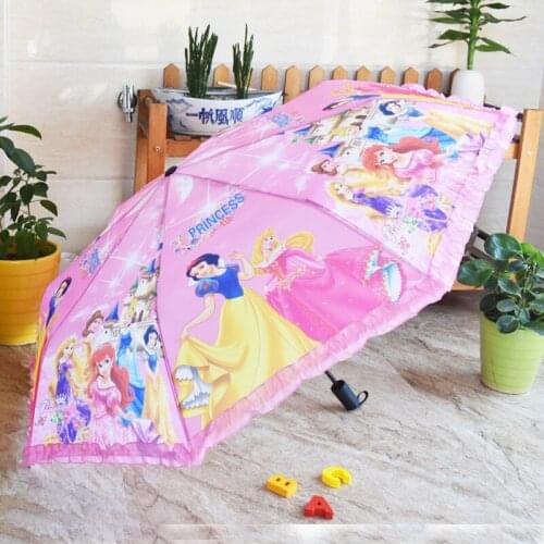 Disney Cartoon Childrens Umbrella Frozen Elsa Sofia Cars Spider-Man New Boys and Girls Student Kids Cute Folding Umbrella