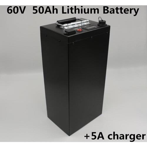 60V 50Ah electric scooter lithium battery for electric motorcycle Ebike electric bike Solar street lights Wheelchair +3A charger