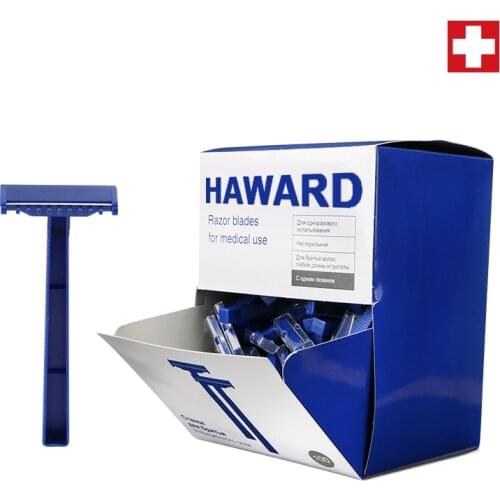 HAWARD Razor Wholesale 100 Pcs Single Layer Blade Disposable Razor Tattoo Hair Removal Razor Sweden Stainless Steel Blade