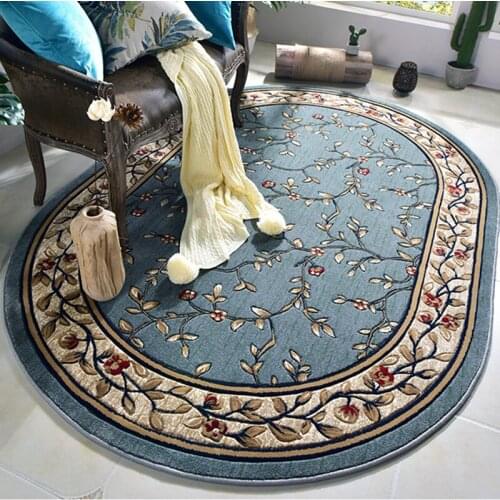 Imported Turkey American Style Oval Carpets For Living Room Coffee Table Floor Mat Bedside Bedroom Rugs European Modern Carpet