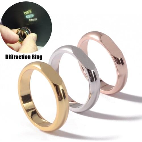 CHUANCI 1 PC Creative Light Projection Heart Diffracting Rings For Women I Love You Finger Romantic Memory Couple Ring Jewelry