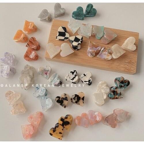 Korean Version of Cute and Sweet Love Hairpin Simple And Versatile Acetic Acid Grabbing Clip Side Clip Bangs Clip Small Clip