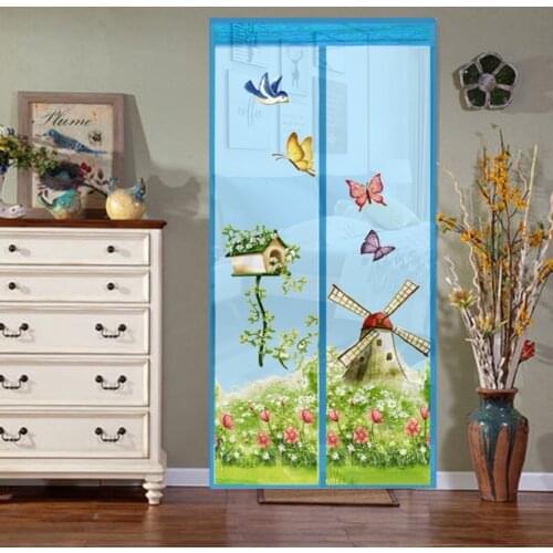 Summer Anti Mosquito Magnetic Screen Door Lace Top With 7 Magnetic Buckles And 6 Magnetic Strips Automatically Shut Mesh Curtain