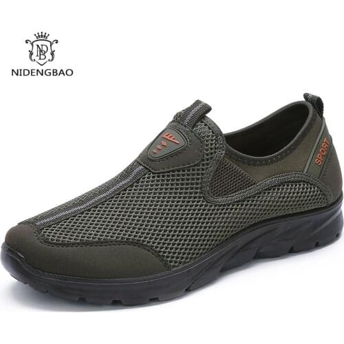 NIDENGBAO Breathable Big Size 48 Men Casual Shoes Comfortable Mesh Men Sneakers New Summer Non-slip Outdoor Hiking Shoes For Men