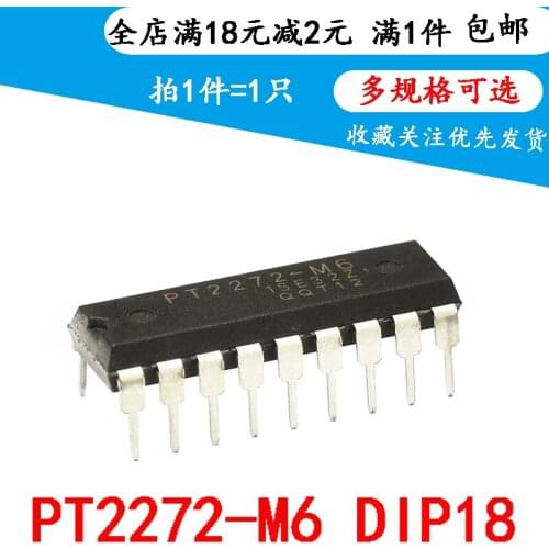 New pt2272-m6 remote control decoder chip sc2272-m6 plug-in dip18 4pcs