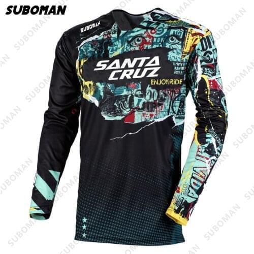 New SANTA CRUZ 2021poc Mens Downhill Jerseys mtb Short sleeve bmx Mountain Bike Shirts Offroad dh Motorcycle Jersey Sportwear