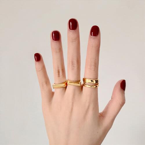 925 Sterling Silver Geometric Rings for Women Men Gold Silver Open Finger Rings Jewelry Wholesale