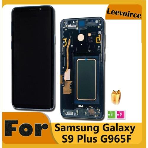 ORIGINAL AMOLED with Frame Replacement for SAMSUNG Galaxy S9 plus LCD Display Touch Screen Digitizer G965 G9650 s9+ LCD No Spots