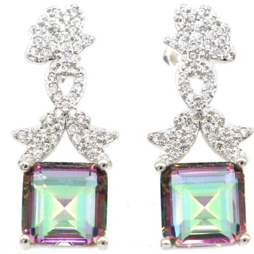 35x10mm Lovely Cute Songbrid Real Green Emerald Real Blue Sapphire Red Ruby Daily Wear Silver Earrings Wholesale Drop Shipping