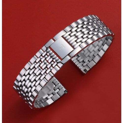 Professional 15mm 19mm 21mm Watchband Suitable for Tissot 1853 T109 Wristwatch Belt Men and Women Stainless Steel Watch Strap