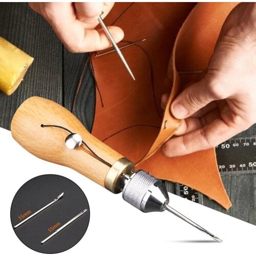 DIY Leather Hand Sewing Machine Punching Cone Needle Suture Handmade Sleeping Bag Leather Shoes Tent Wax Thread Repair