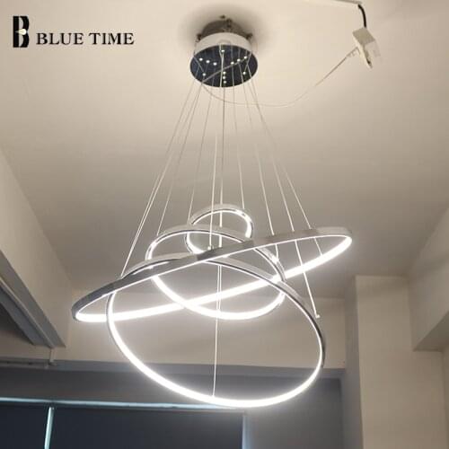Modern Led Pendant Light For Living room Dining room Kitchen Chrome Gold Circel Led Pendant Lamp Hanging Lamp Lighting Fixtures