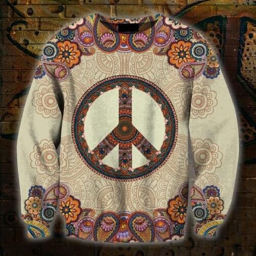 3D Hoodies Fall In Love With Hippie Guys Hippie Heart Men/Women Sweatshirt Unisex Spring Casual Pullover Zipper Dropshipping