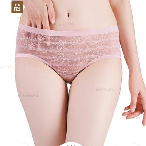 Xiaomi lace panties womens breathable mid-waist antibacterial bottoms comfortable high elastic triangle shorts head