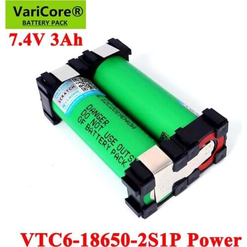 VariCore 5V/7.4V 18650 VTC6 2S1P 8.4V 3Ah 20 amps 3000mah For wireless Screwdriver batteries DIY weld battery pack