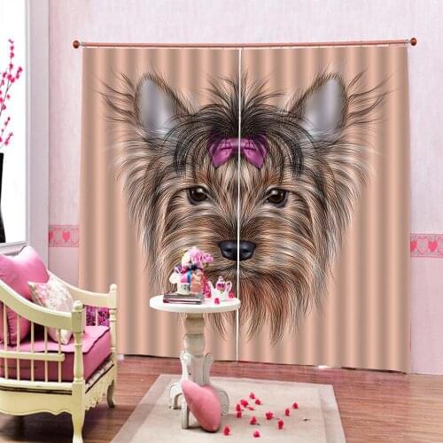 Lovely pet dog shower curtain for pet Gifts Customizable Size Dog Blackout Curtains For Childrens room