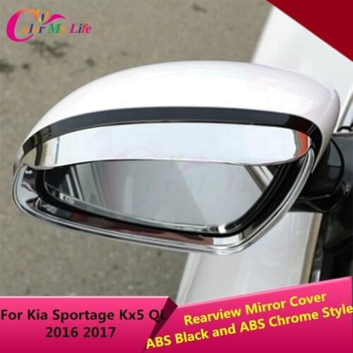 Color My Life ABS Car Rearview Mirror Protection Trim Cover Rear View Mirror Sticker For Kia Sportage Kx5 QL 2016 2017 2018
