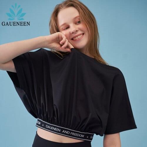 GAUENEEN Women Quick Dry Yoga Top Loose Sports Fitness Shirt Short Sleeve T-shirts Crop Top Female Running Workout Gym Wear