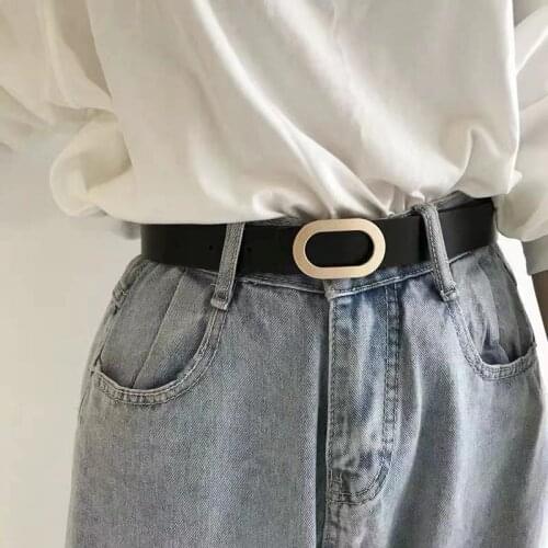 Belt For Women Female Girl Lady Metal Buckle Versatile Girdle Belts Chic Students Simple Trouser Net Red Black Tide Waistband