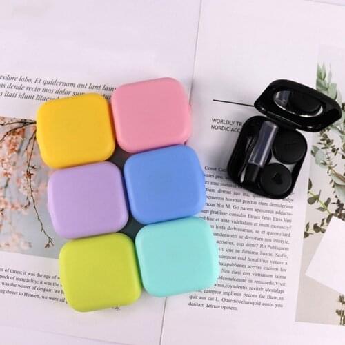 1PCS Womens Pocket Contact Lenses Case Mirror Container Cute Style Contact Lens Storage Box Travel Kit