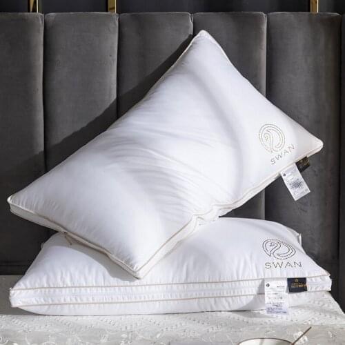 1pcs Removable Goose Down Pillows Five-Star Hotel Feather Neck Pillow for bedroom Pillow Soft Comfortable Sleep Health Pillows