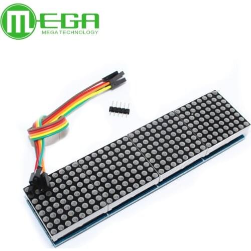 10pcs/lot MAX7219 Dot Matrix Module For Arduino Microcontroller 4 In One Display with 5P Line