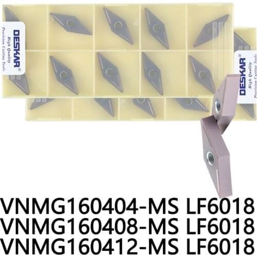 10PCS DESKAR VNMG160404-MS LF6018 160408 160412-MS LF6018 Turning Tools Carbide Inserts Lathe For Processing Stainless Steel