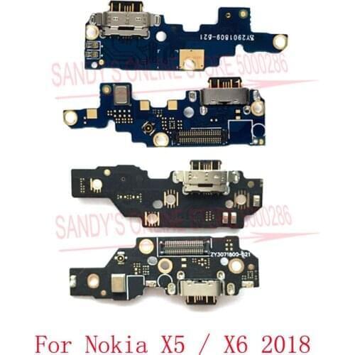 10 PCS New Micro Dock Connector Board USB Charging Charge Port Dock Board Flex Cable For Nokia X5 X6 5.1 Plus 6.1 Plus 2018